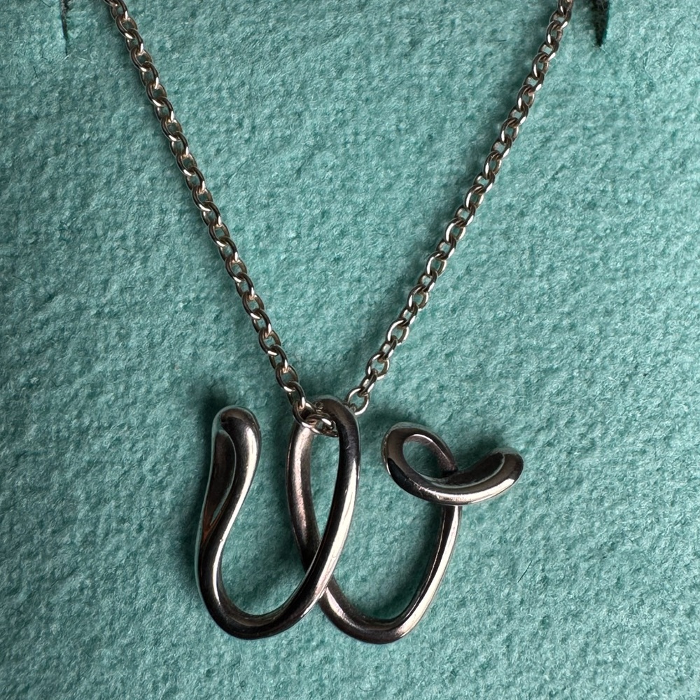 Vintage Tiffany & Co. Elsa Peretti “W” Alphabet Pendant in Silver